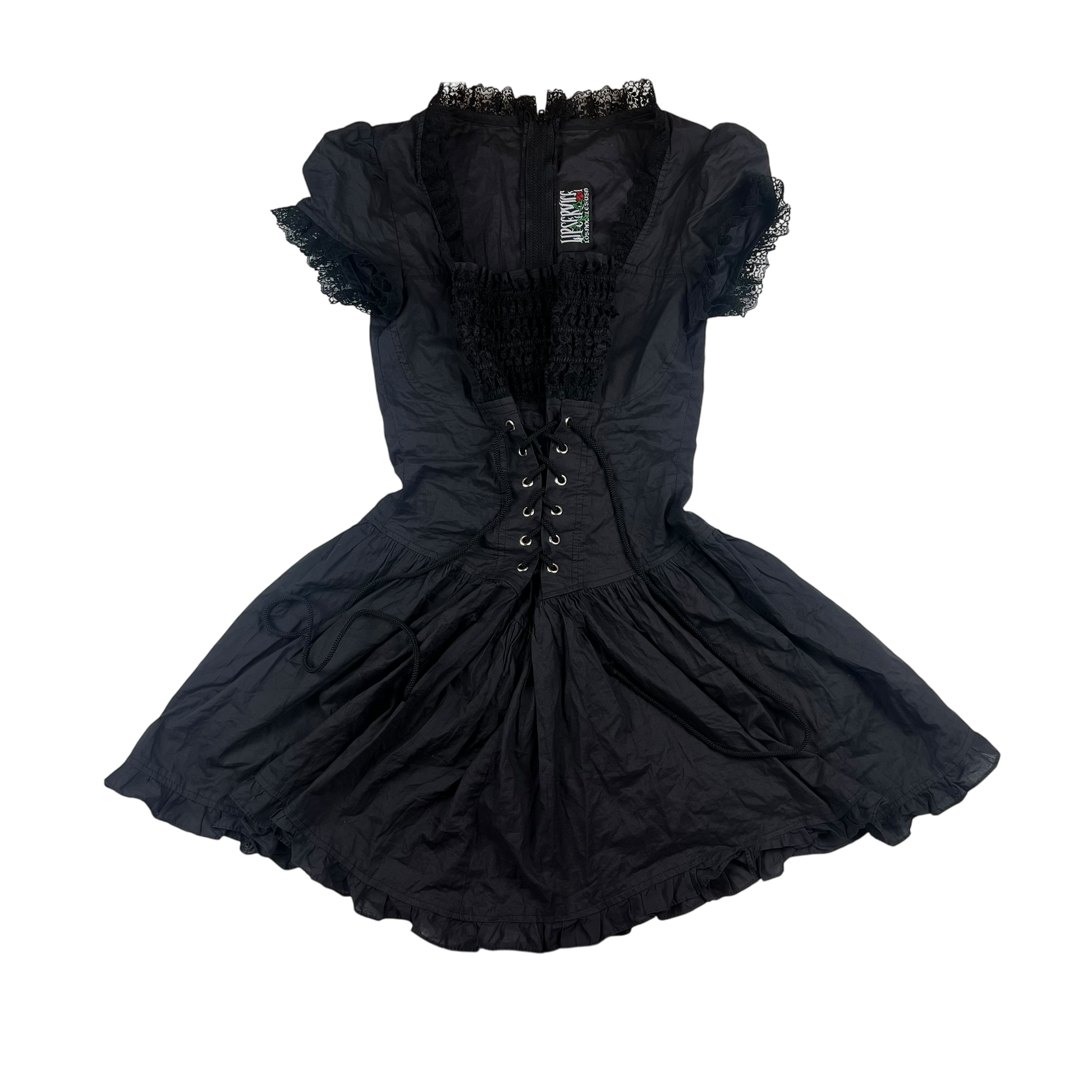 lip service lace dress Lip Service Black Velvet Lace Satin Goth Witchy Maxi Dress L